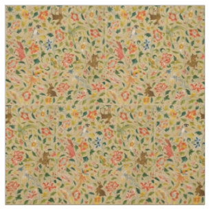 Tissu Broderie animale vintage en crewel : Tapisserie an