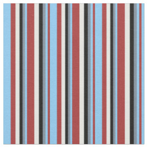 Tissu Brown, Ciel bleu clair, Gris, Noir & Crème