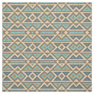 Tissu Brown Orange Turquoise Turquoise Eclectique Ethniq