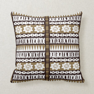 Tissu Brown tropical 20" de Tapa x 20" coussin