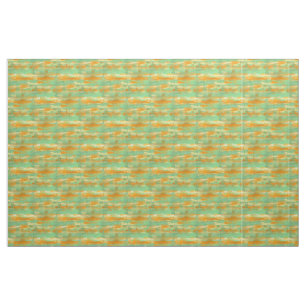 Tissu Brown Vert Brûlé Orange Blanc Aquarelle Rayures