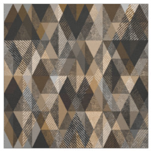 Tissu Brun rhombique texturé avec beige