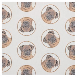Tissu Bruxelles Griffon Peinture Rouge Smooth Cute Dog A