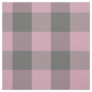 Tissu buffle rose gris foncé plaid