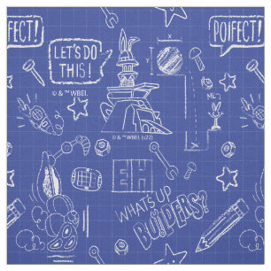 Tissu BUGS BUNNY BUILDERS™  Sketch Blueprint Motif