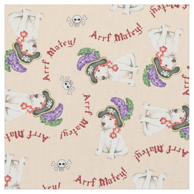 Tissu Bull Terrier Pirate (Fermer)