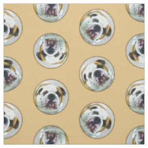 Tissu Bulldog Peinture rouge et blanc anglais Pet Dog Ar