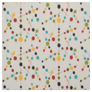 Tissu Bulles et bâtonnets modernes du milieu du siècle