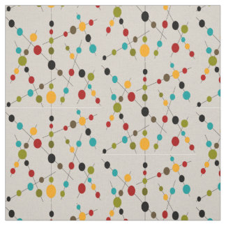Tissu Bulles et bâtonnets modernes du milieu du siècle