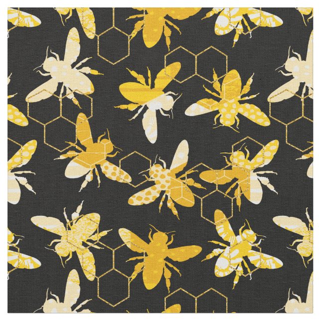 Tissu Bumble Bee Honey Motif (Fermer)