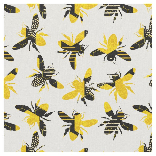 Tissu Bumble Bee Honey Motif (Fermer)