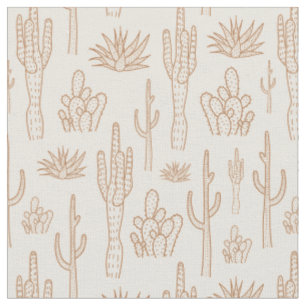 Tissu Cactus Boho Ouest Sud Désert Chaud Neutre