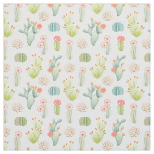 Tissu Cactus en pastel mou et motif succulent