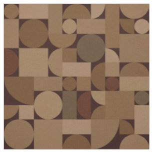 Tissu Café d'art géométrique rétro Brown