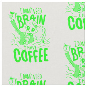 Tissu café d'halloween vert acide boire zombie