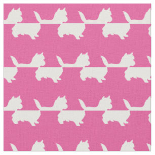 Tissu Cairn Terrier Chien Silhouette Animal rose