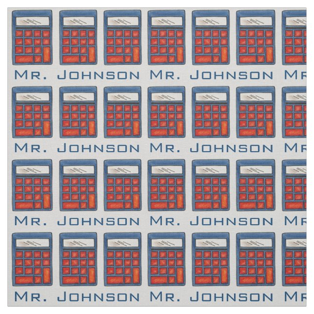 Tissu Calculatrice de l'école de professeurs de mathémat (Échantillon)