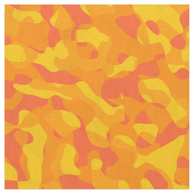 Tissu Camouflage jaune orange vif Motif d'impression (Fermer)
