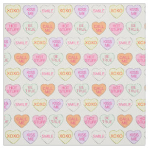 Tissu Candy Conversation Coeur Valentines Jour Sucré