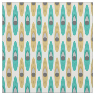 Tissu Canoës Kayak Kayak Motif en bleu et beige