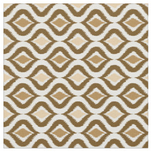 Tissu Caramel Coffee Brown Retro Chic Ikat Abandonne Mot