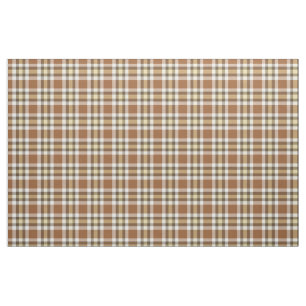 Tissu Caramel Dark Brown Tartan Carré Motif