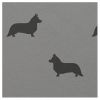 Cardigan Welsh Corgi Silhouettes Motif Gris