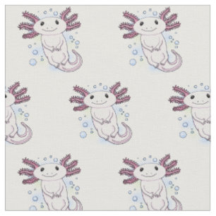 Tissu Caricature axolotl rose adorable