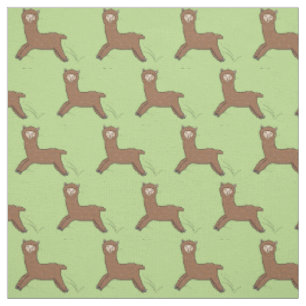 Tissu Caricature d'alpaga brun joli