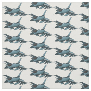 Tissu Caricature d'avion de chasse militaire