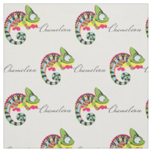 Tissu caricature de caméléon
