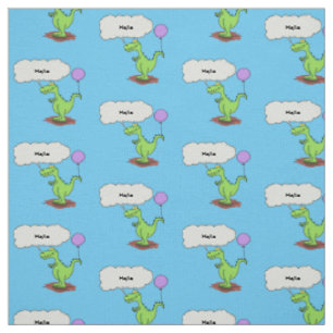 Tissu Caricature de dragon dragon drôle et vert respiran