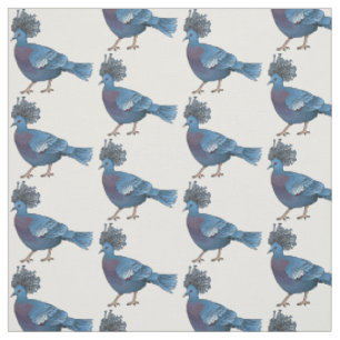 Tissu Caricature de l'oiseau pigeon couronné Victoria
