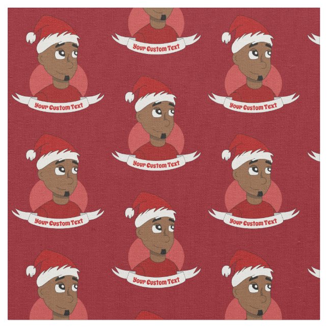 Tissu Caricature de Noël de l'homme souriant (Fermer)
