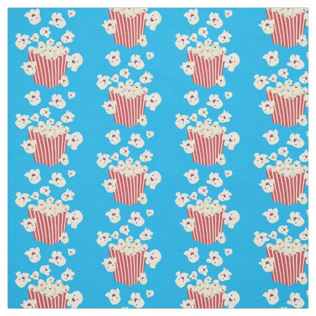 Tissu Caricature de pop-corn drôles (Échantillon)