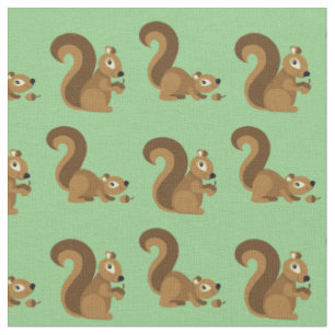 Tissu Caricature pour enfants d'écureuils mignons