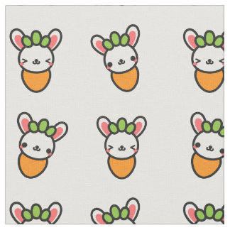 Tissu Carotte de lapin de Kawaii
