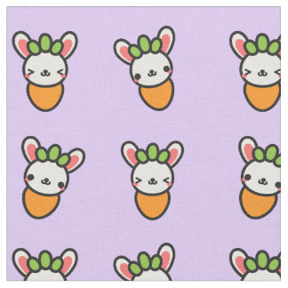 Tissu Carotte de lapin de Kawaii avec l'arrière - plan