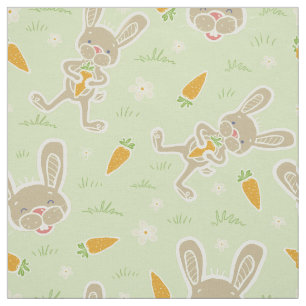 Tissu Carottes de lapin au printemps