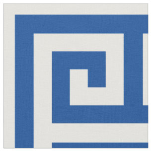 Tissu Carré de clé grecque de remplacement en bleu profo