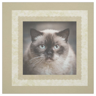 Tissu Carré de courte beige avec photo personnalisée