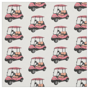 Tissu Carte de golf / dessin animé en voiturette de golf