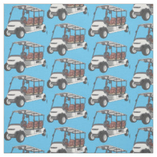 Tissu Carte de golf / dessin animé en voiturette de golf