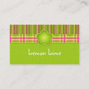 Tissu Carte de visite Plaid Stripes Lime Green
