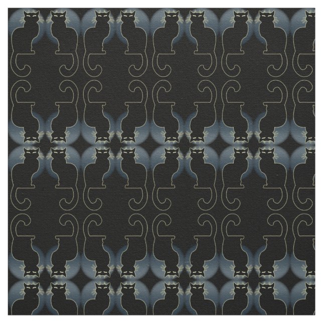 Tissu Cat Art Fabric Black Cat Fabric Fabric Amoureux de (Échantillon)