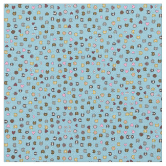 Tissu Cat Cat Céleste À Mains Dessinées Face Motif