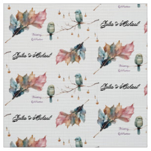 Tissu Célébration des Inséparables rustiques du bois