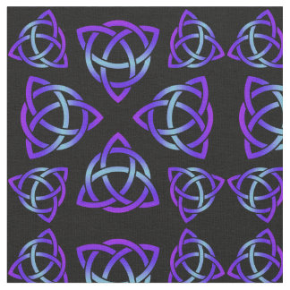 Tissu Celtic Triquetra Motif Blues et violet sur noir