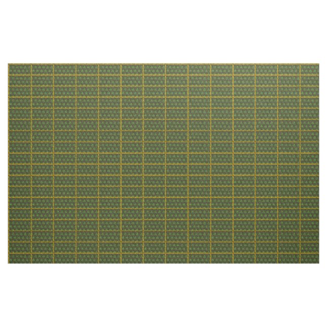 Tissu celtique de knotwork en vert et or (Yard)