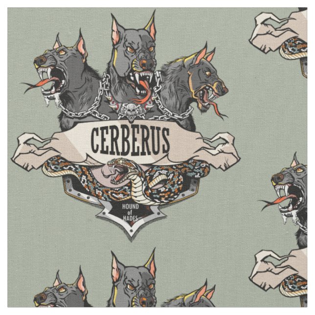 Tissu Cerberus et serpent (Fermer)